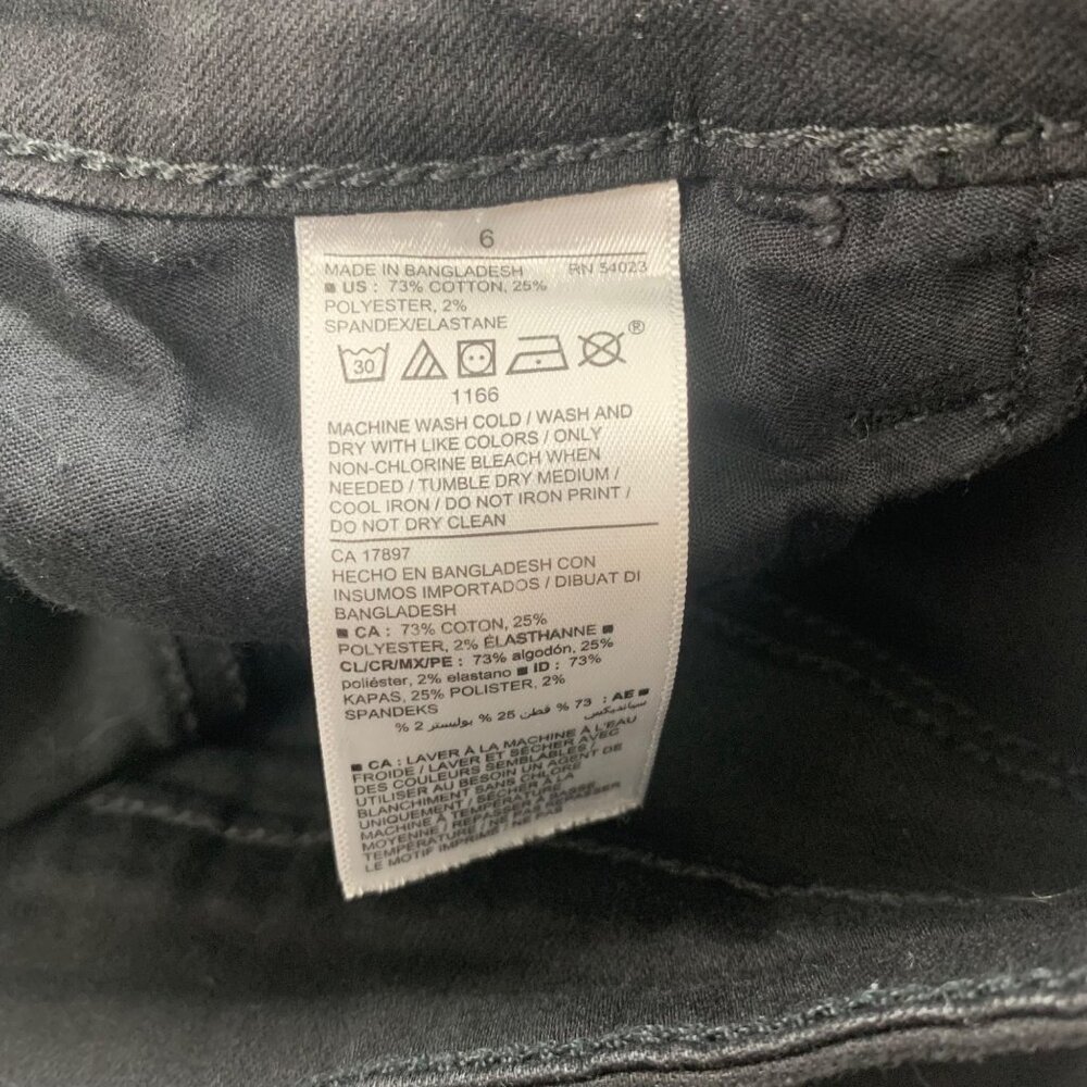 Old Navy Rockstar Super Skinny Jeans Women's Size 6 Black Denim High Rise - Picture 4 of 8